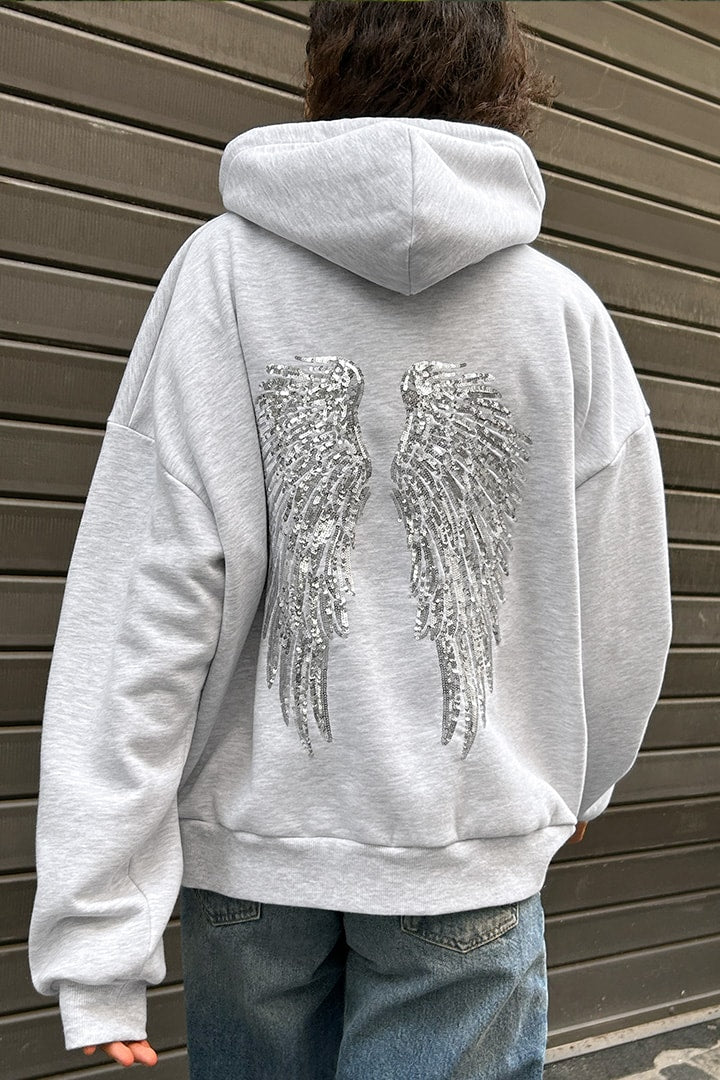 Wing Sequin Hoodie