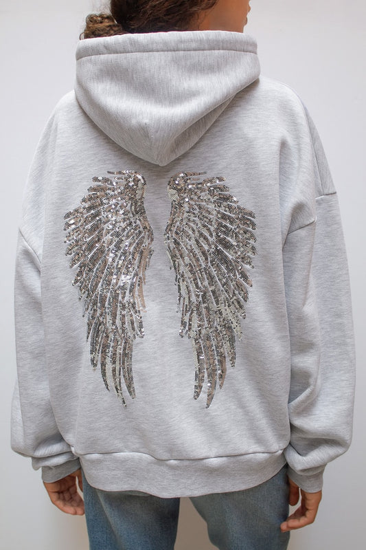 Wing Sequin Hoodie