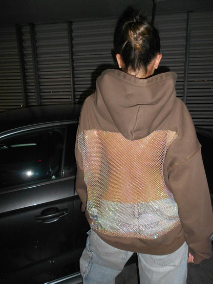 Backstage Crystal Mesh Hoodie