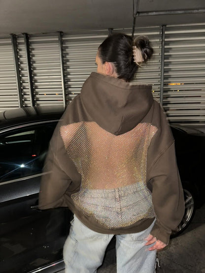 Backstage Crystal Mesh Hoodie